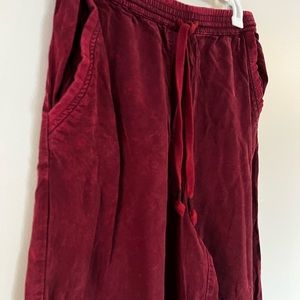 Anthropologie Velvet Cropped Wide Leg Pants